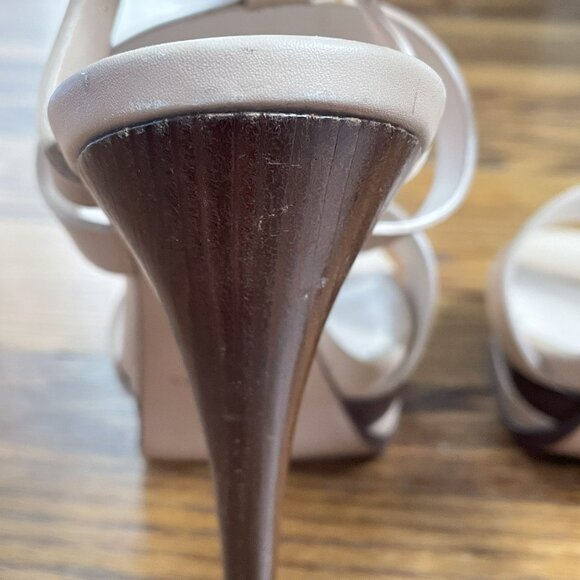 Casadei Tan and Brown Platform Sandals, US 10 - Picture 14 of 16